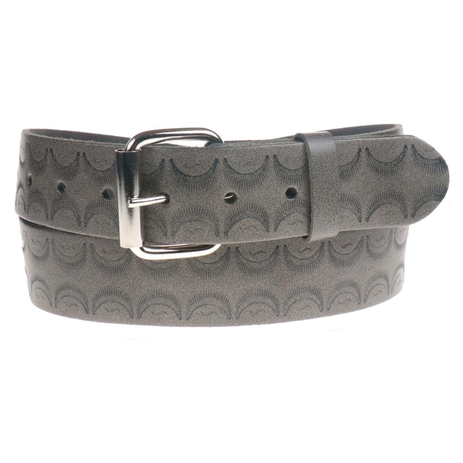 BULLET 69 Mens Belts Cow Real Leather Mens Womens Leather Belts 40mm UK Handmade[Special Grey,Medium 32" - 36" Waist,Shell Pattern]