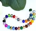 Dowarm 200 pièces Briolette en cristal perles pour la fabrication de bijoux, 8MM Rondelle Perles en cristal pour l'artisanat Charmes à vin Chimes à vent Catcheurs de soleil, Briollete Rondelle Trouver des perles d'espacement (Crystal AB, 8MM)