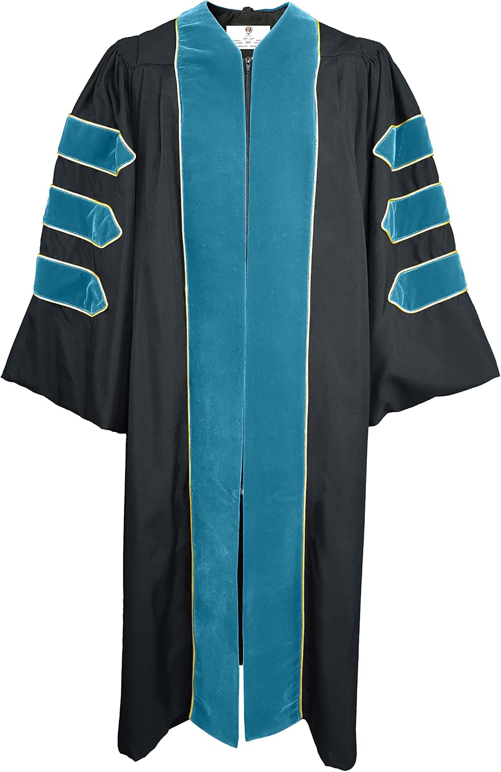 GradPlaza Doctoral Graduation Gown With Velvet and Gold Piping Doctoral Gown for University