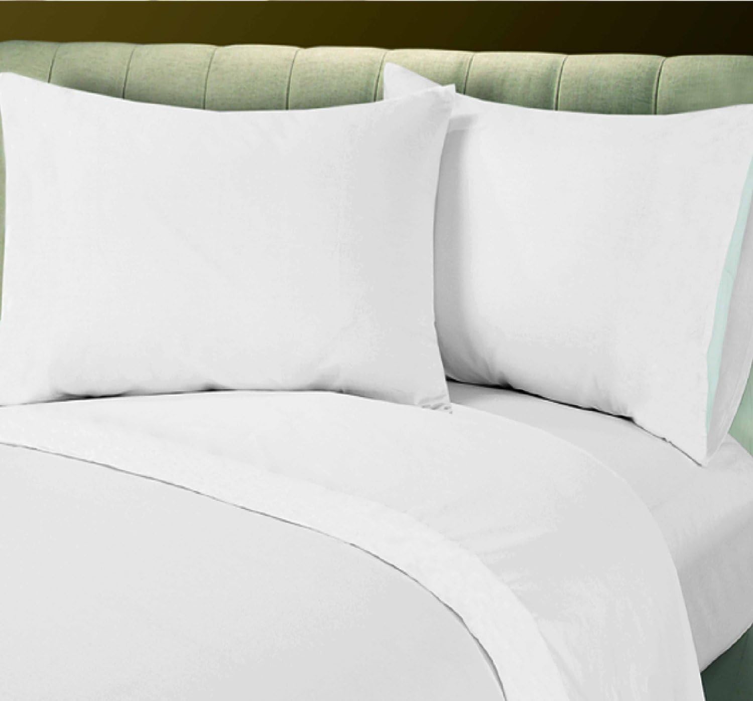 400 Thread-Count 100% Cotton Pure White Twin-Sheets Set, 3-Piece Long-staple Combed Cotton Best-Bedding Sheets, Breathable, Soft & Silky Sateen Weave Fits Mattress Deep Pocket. All Season comfort..