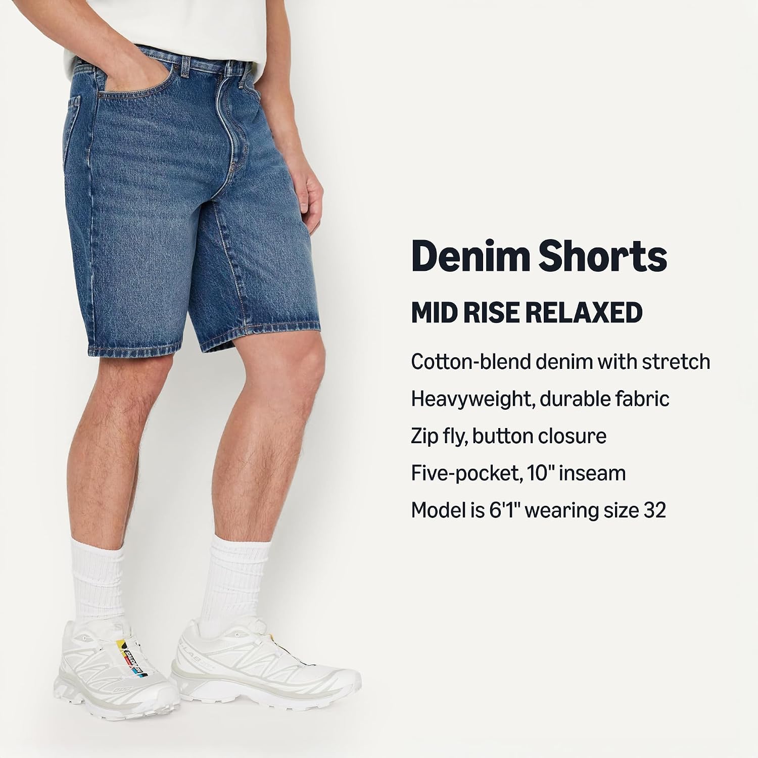 Amazon Essentials Men's Rigid Relaxed-Fit Jean Shorts