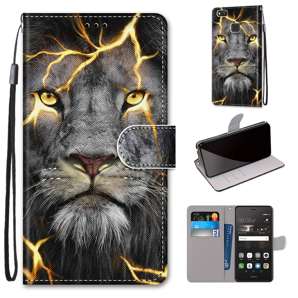 ZONNAVI Cover per Huawei P9 Lite, Flip Custodia Pelle PU