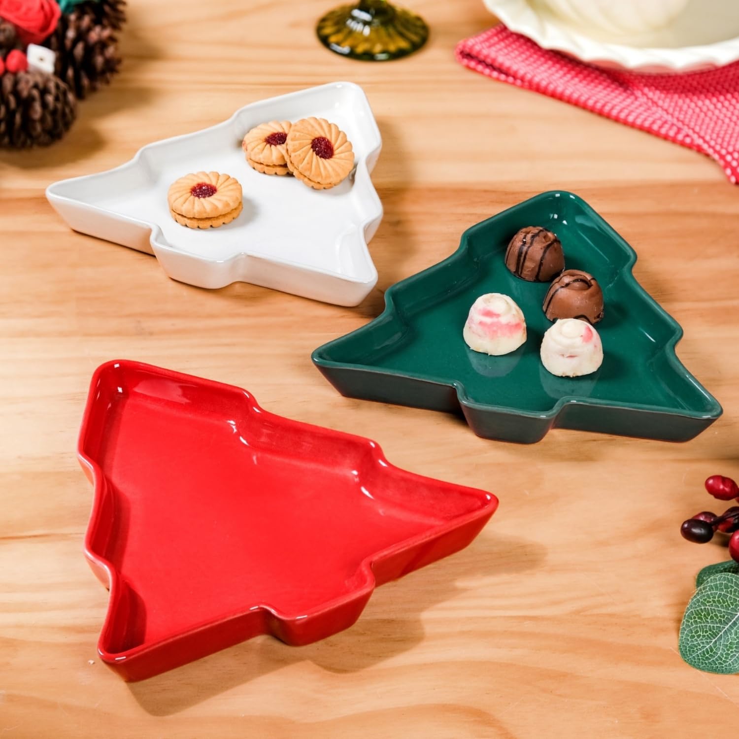 Buy Nestasia Christmas Tree Ceramic Snack Plates Set of 3