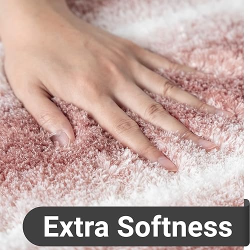 Miniatura 5 de DEXDE Alfombra de baño larga para baño, antideslizante, de microfibra de felpa suave, lavable a máquina, absorbente, alfombra grande para baño,