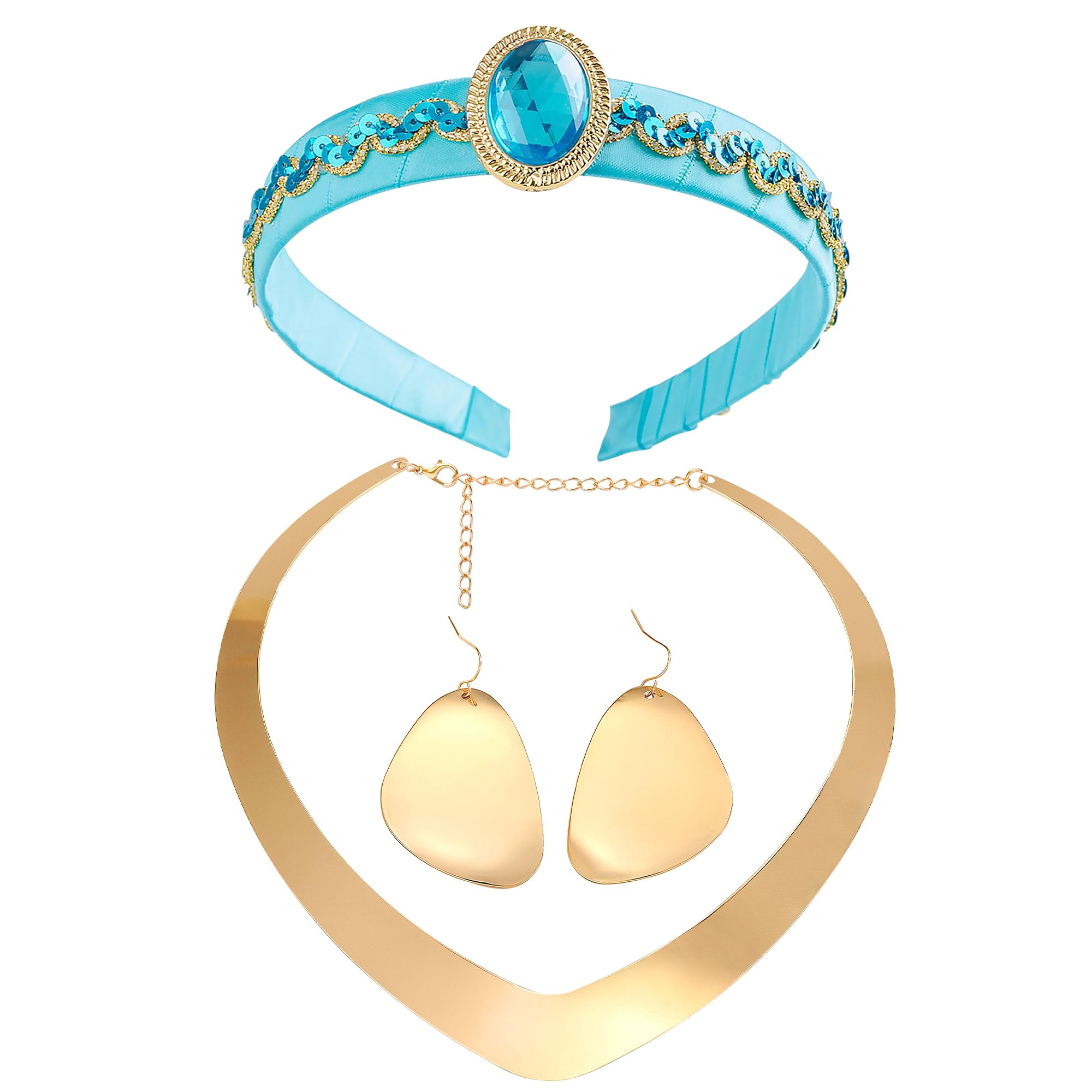 Set Accessori Principessa Araba - Collana, Orecchini E Cerchietto Per Costume E Cosplay - Foto 9