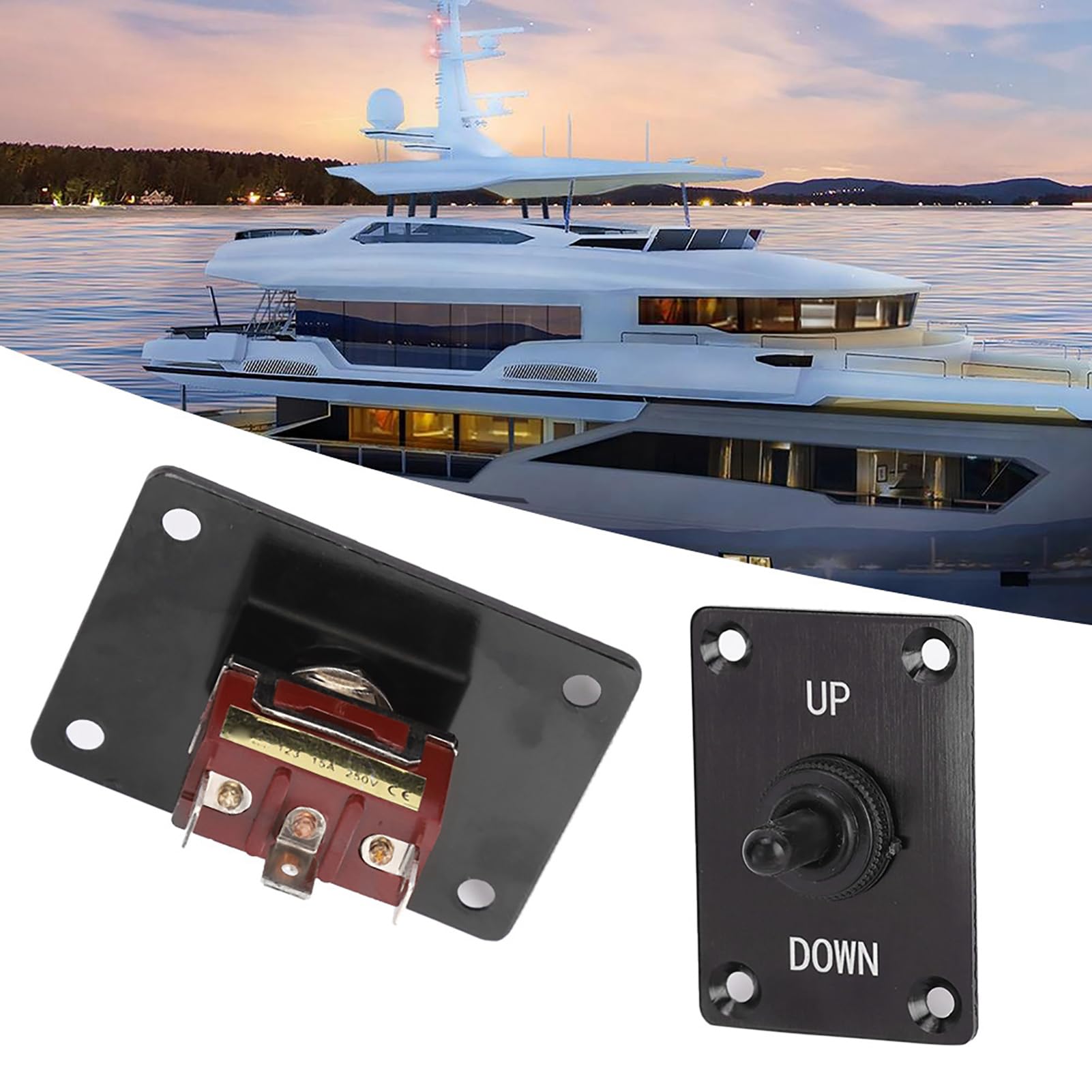 12v Toggle Switch DC On/Off Up/Down Trim Tab Panel Breaker 3 Way Boat ...