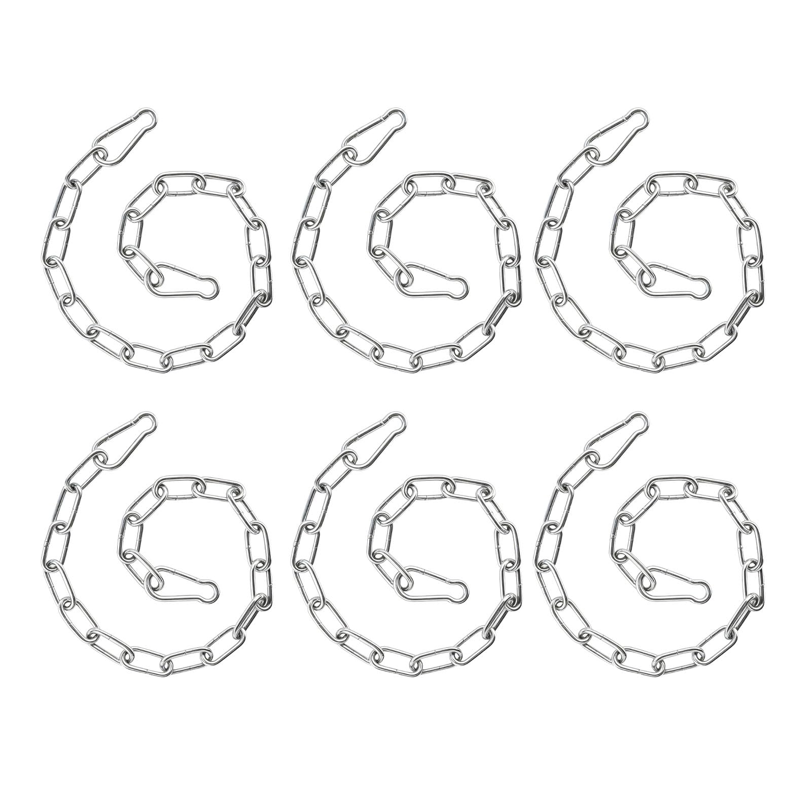 Generic Set di Serrature a Catena per Cancelli in Acciaio Inossidabile da 6 Pezzi, 20 Pollici (Lunghezza catena 51 cm) | Catene da fienile resistenti e regolabili, moschettone, per recinzione esterna per cancelli per bestiame