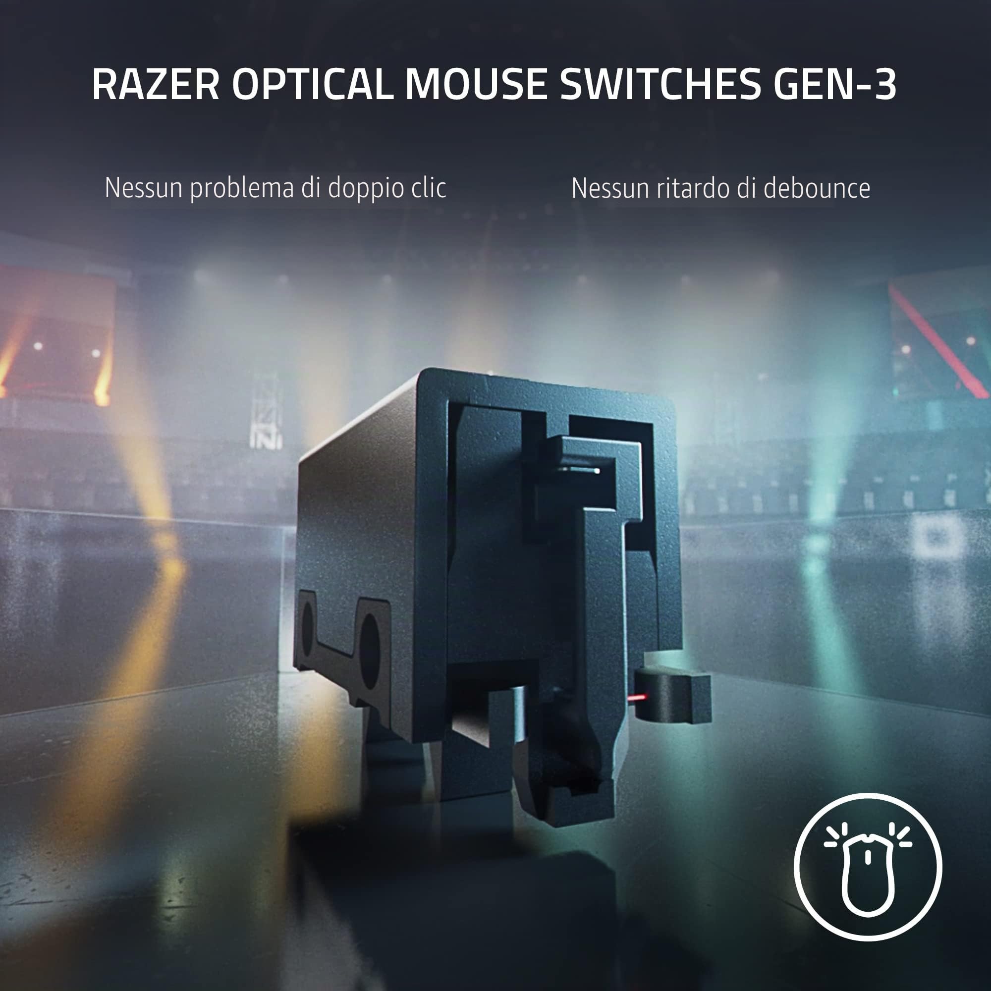 Razer DeathAdder V3 Pro - Mouse da gioco wireless, ultra leggero, sensore ottico Focus Pro 30K, interruttori ottici Gen-3, HyperSpeed Wireless, 5 pulsanti programmabili, RZ01-04630200-R3A1