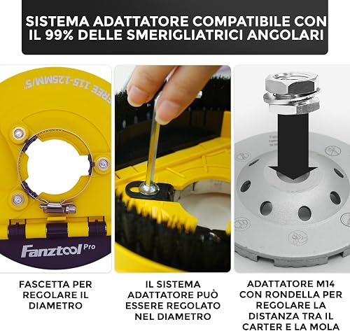 FANZTOOL Premium Meule Diamantée 125 mm avec Capot d’aspiration - 4