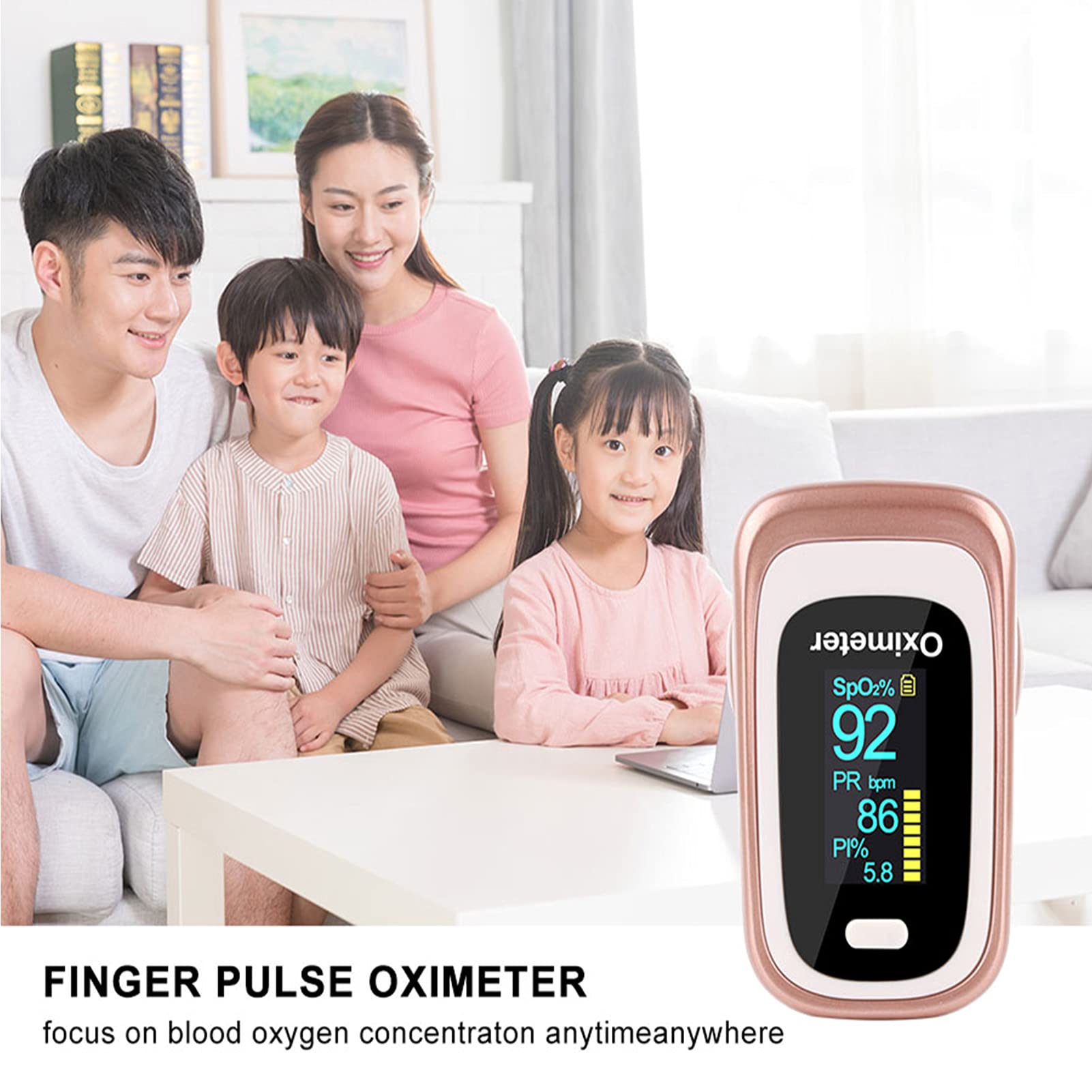 Pulsossimetro Da Dito, Monitor Della Saturazione Di Ossigeno Per Adulti E Bambini, Ossimetro Da Dito Con Monitor Di Ossigeno Nel Sangue Per Frequenza Cardiaca E Livello Di SpO2 Con Display OLED