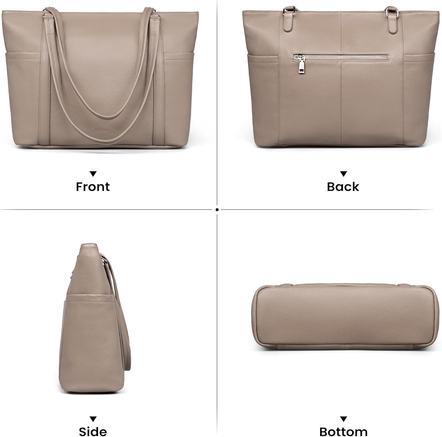 befen Genuine Leather Laptop Tote Bag for Women, Womens 15 Inch Computer Bags Work Totes Purse Shoulder Purses Handbags - Image 6