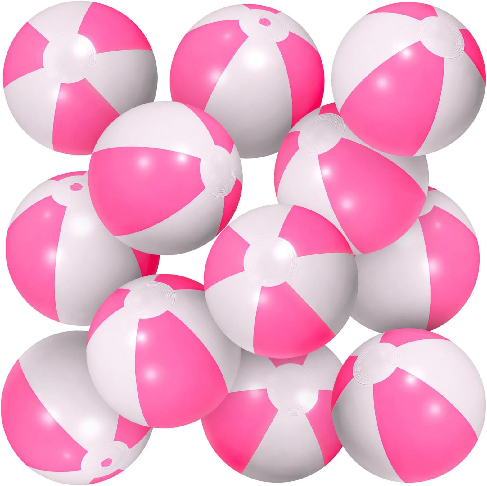AMOR PRESENT 3PCS Inflatable Beach Balls, Glitter Beach Balls 16inch Pink Balls for Kids Toddlers Swimming Pool Party Summer