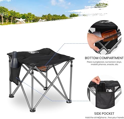 Miniatura 6 de Silla de camping plegable de gran tamaño con reposapiés, silla de campamento resistente para adultos