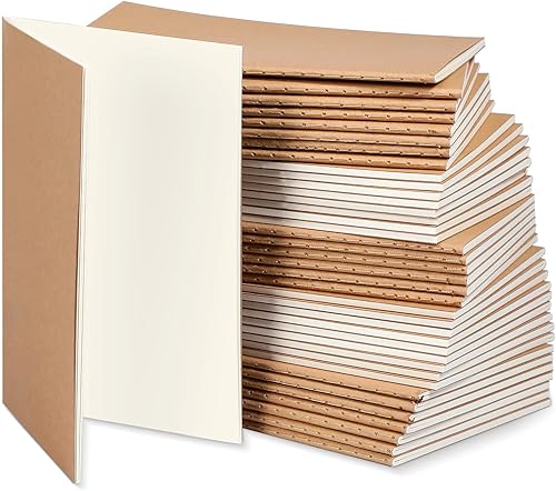 50 cuadernos de papel kraft de bolsillo a granel, mini cuadernos de viaje para estudiantes, escuela, oficina, escritura, proyectos de clase, 5.12 x