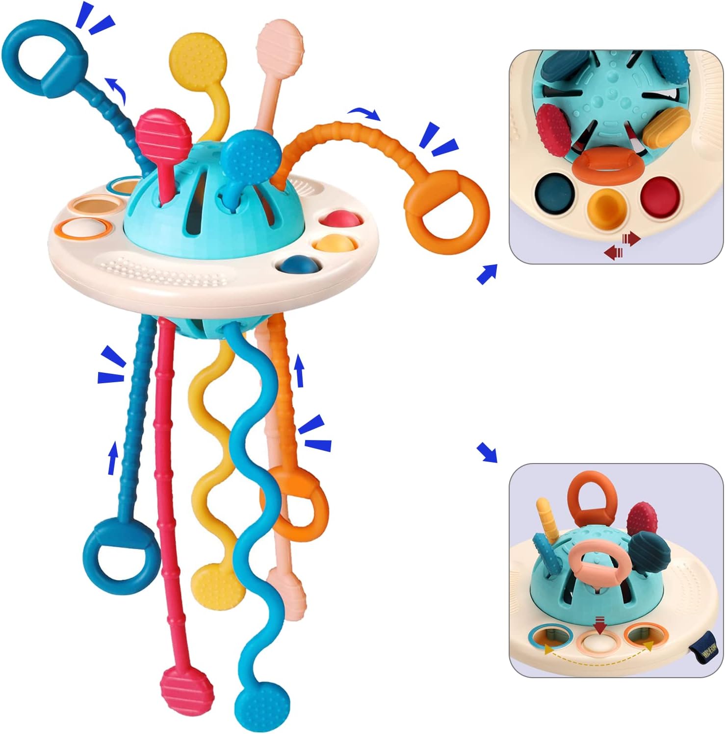 ChuPozee Baby Montessori Toys UFO Pull String Sensory Toys