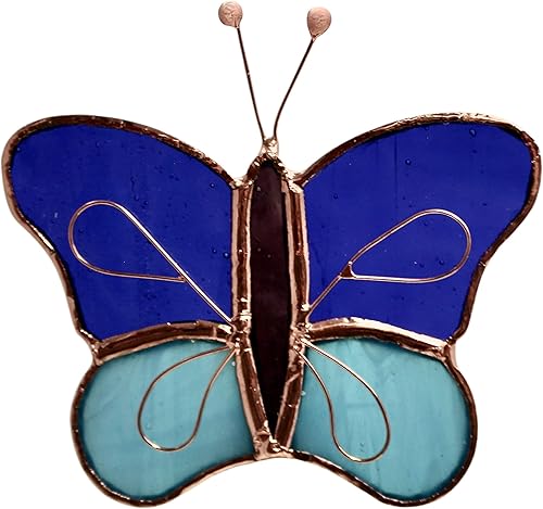 Miniatura 8 de Gift Essentials Luz nocturna con enchufe de mariposa azul y aguamarina, luz nocturna de vidrieras con interruptor basculante de encendidoapagado,