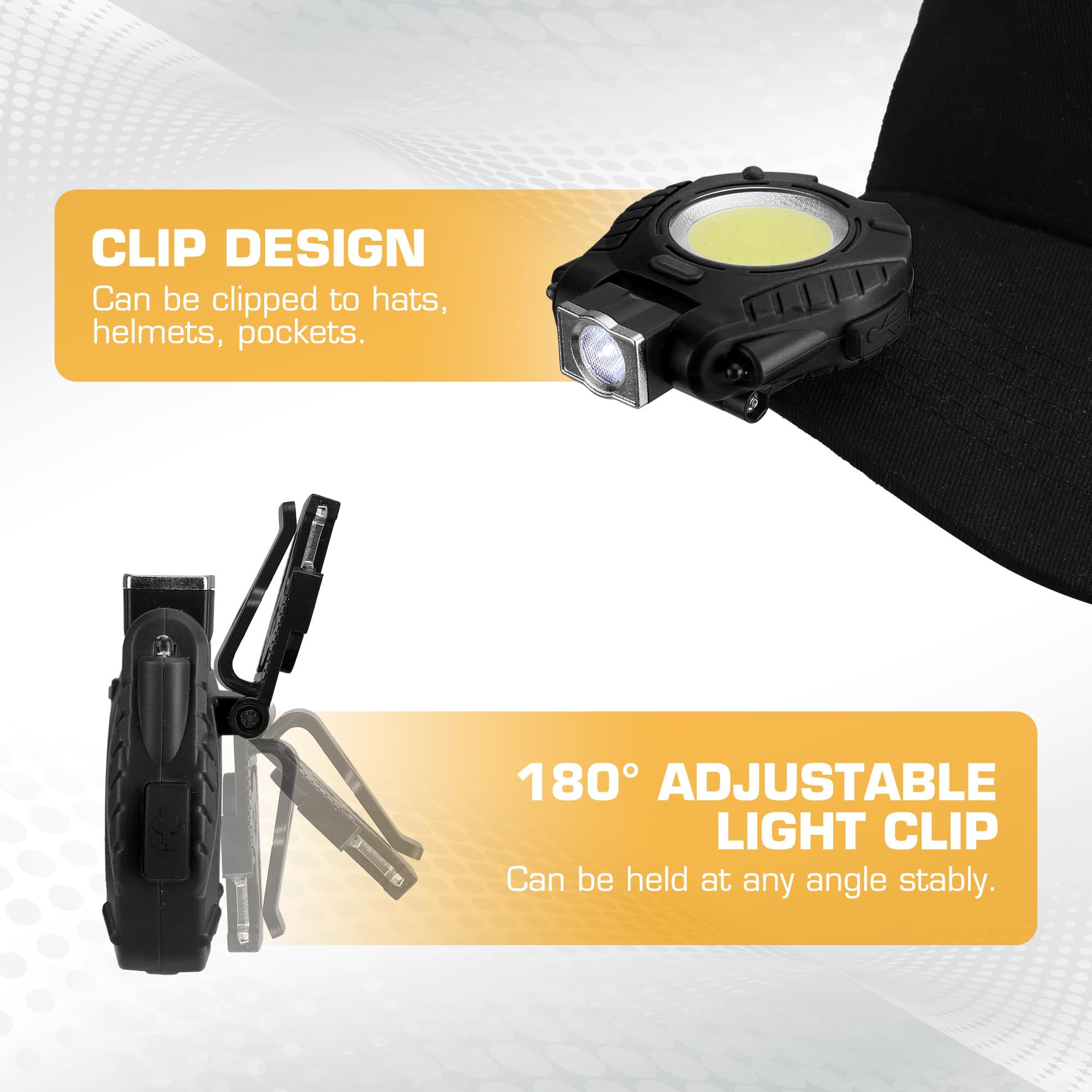 EverBrite COB Keychain Work Light, 2 Pack Rechargeable Keychain