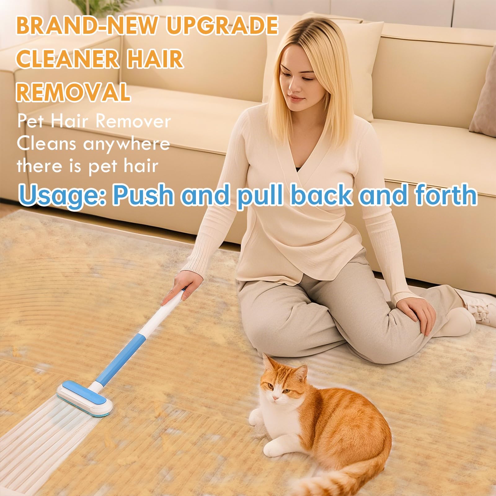 Pet Hair Remover for Couch,18 Inch, Suitable for dog and cat hair, Washable, Reusable, Suitable for Sofas Carpets Sheets and Other Furniture, Eco-friendly and durable - image 2