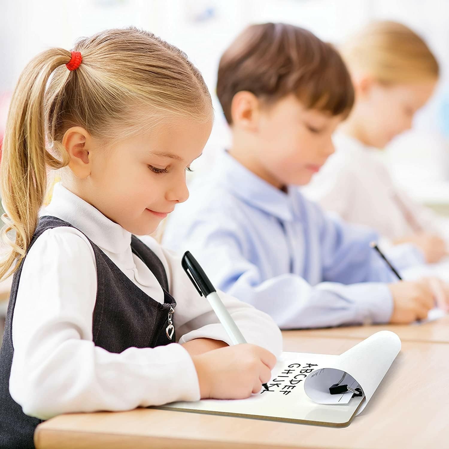 SCRIBBLEDO 30 Pack Double Sided Dry Erase Clipboards 9"x12" Durable Clipboards Bulk with 30 Dry Erase Erasers, Clipboard with Low Profile Clip for School, Classroom and Home Use