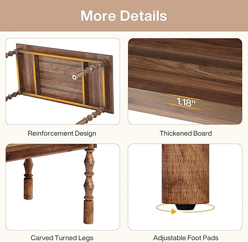 Miniatura 7 de Tribesigns Escritorio grande de oficina ejecutiva, escritorio moderno de granja de 62.2 pulgadas, mesa de escritura de estudio de mediados de siglo,