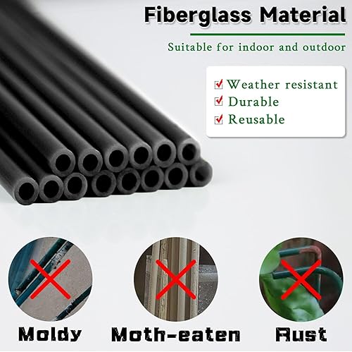 Vista 31 de SupKing - Estacas para plantas de 17 pulgadas y 11 pulgadas de longitud ajustable, 16 piezas de palo de orquídea verde con clips para interiores