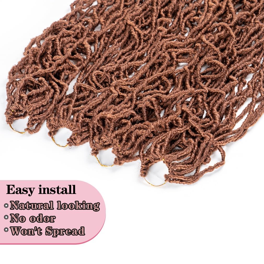 Soft Faux Locs Crochet Hair - 30 Inch Goddess Braids Synthetic Extensions, 6 Packs/90g for Women (#30), 30#, 30 Inch (Pack of 6) - Image 4