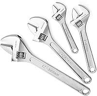 WORKPRO 4-Piece Adjustable Wrench Set - Forged Heat-Treated Chrome Wrenches (6", 8", 10", 12") for Durable DIY Grip