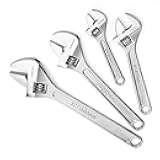 WORKPRO 4-piece Adjustable Wrench Set, Forged, Heat Treated, Chrome-plated (6-inch, 8-inch, 10-inch, 12-inch)