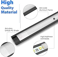 Vista 7 de MYPLUS Luces para debajo del gabinete, barra LED de aluminio activada por toque y regulable de 12" para cocina, mesa de trabajo y escritorio, 3.5W