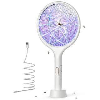 YISSVIC Electric Fly Swatter 4000V Bug Zapper Racket Dual Mode (1, White) - Amazon product rated Grade A