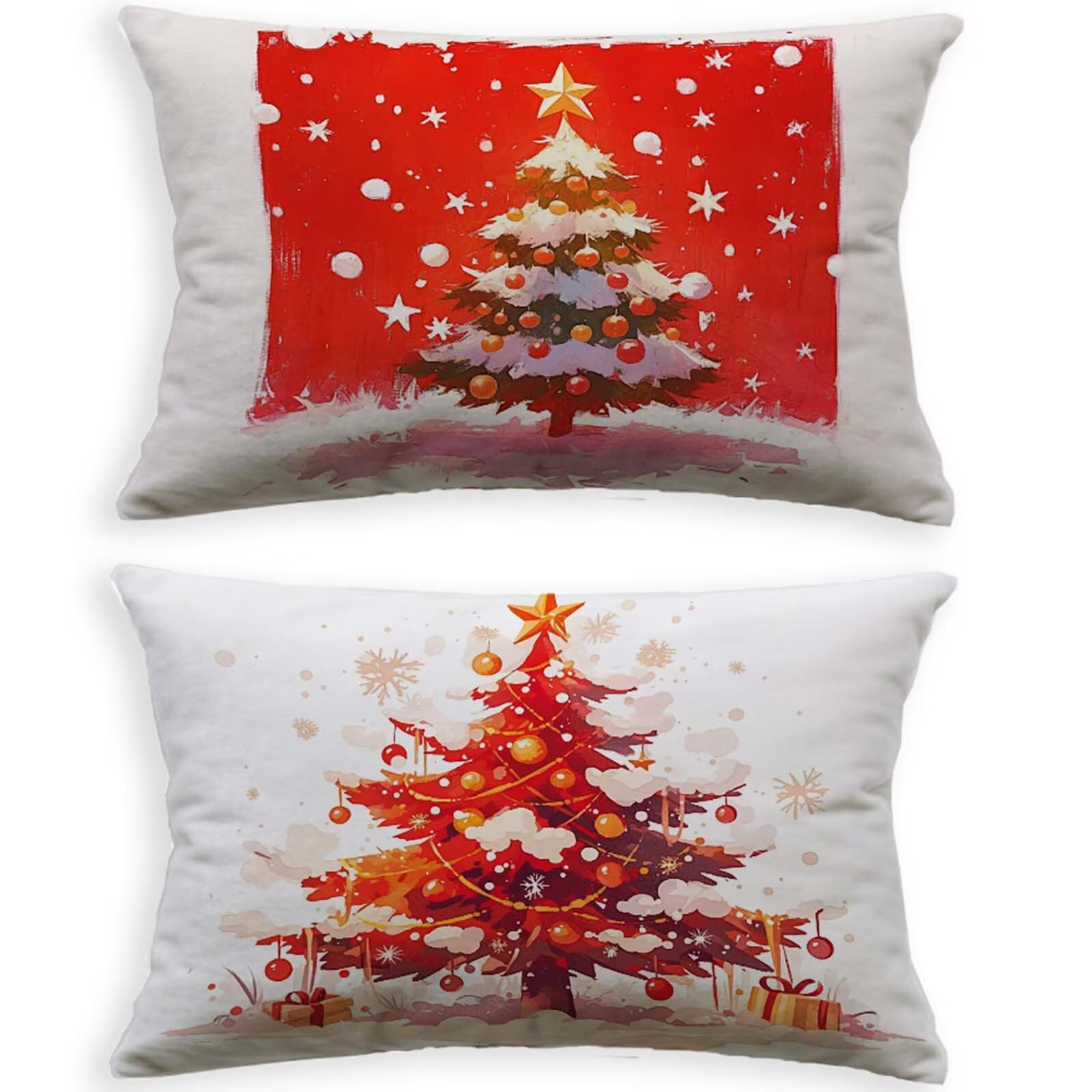 Taie oreiller 80x100cm rectangulaire rouge en velours pour grand coussin