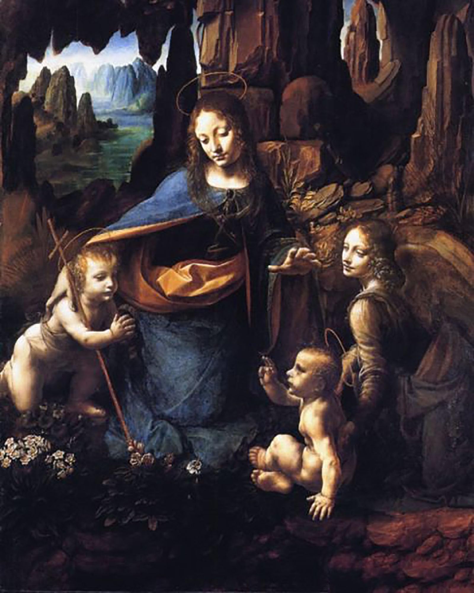 ZHXXFD Paint By Numbers for Adults Kids Beginners Landscape Famous Paintings Without Frame 40X50CM Virgin of The Rocks - Leonardo Da Vinci,A5