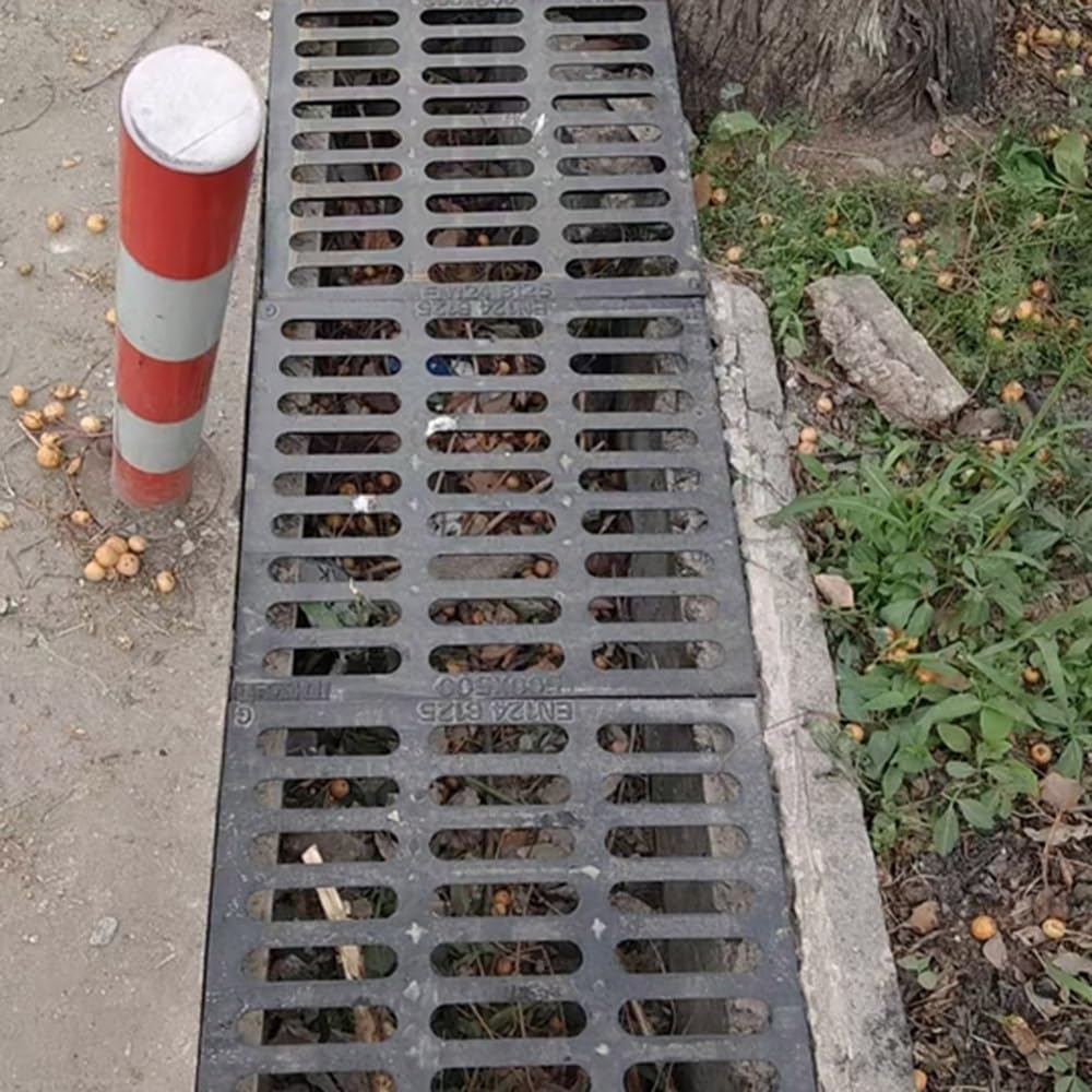 Grille De Drainage Rectangulaire 20x50cm en Fonte, Couvercle De Tranchée 30mm Épaisseur pour Garage