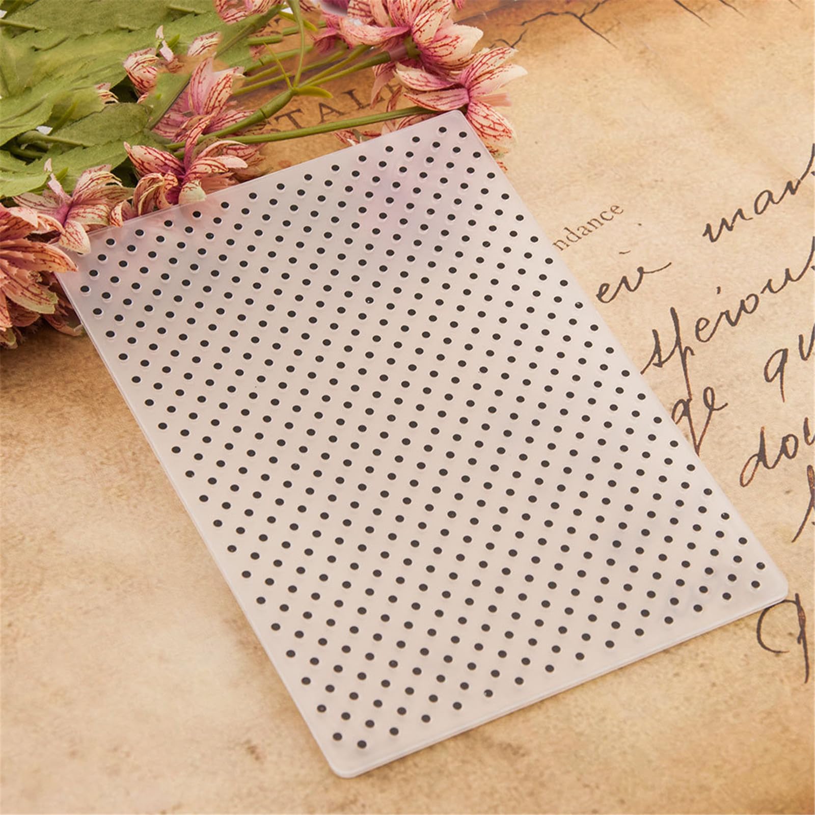 Carpetas de plástico con fondo de puntos para hacer tarjetas o diario, plantillas de bricolaje, álbum de fotos, papel, hecho a mano, para álbumes de recortes, manualidades, decoración
