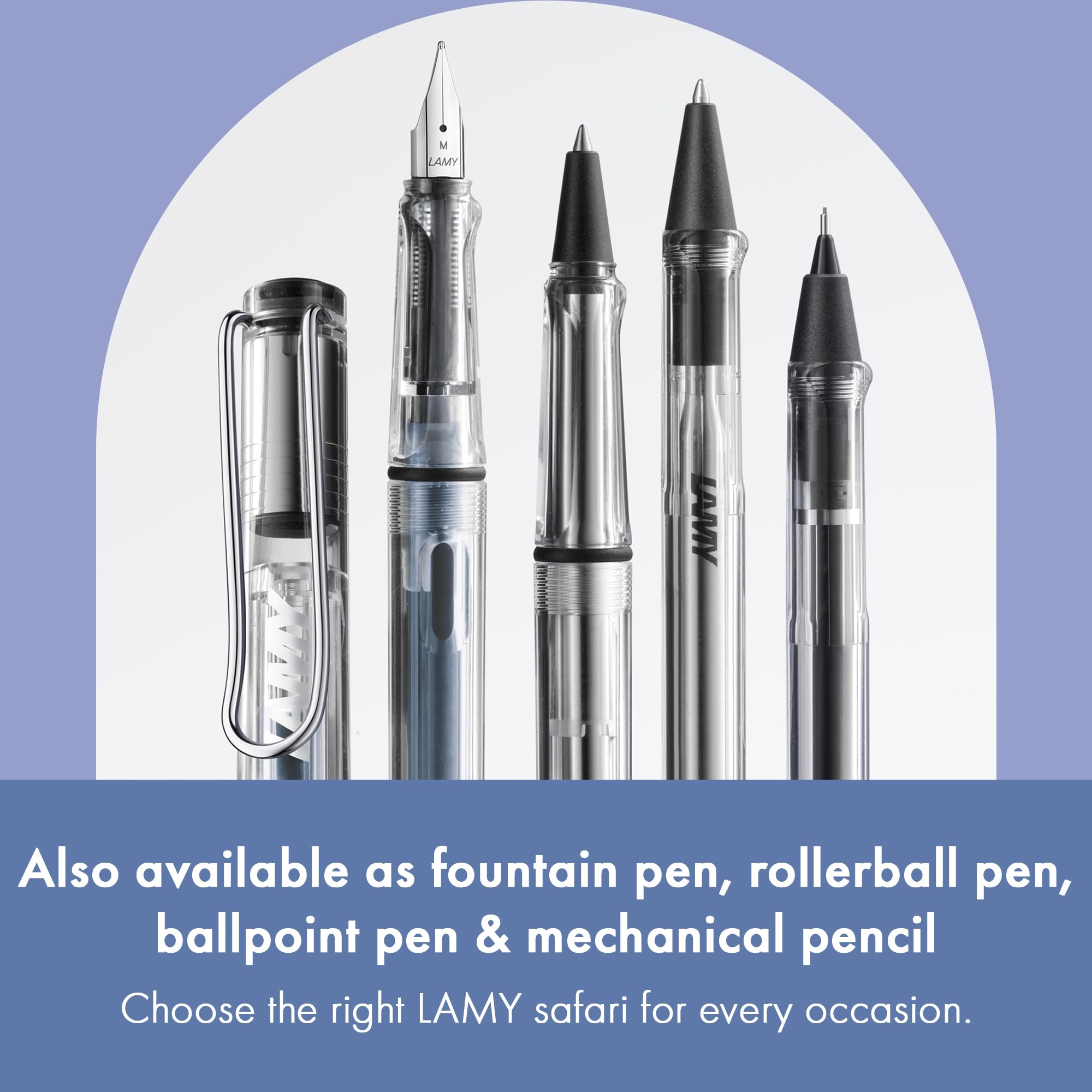 Lamy safari roll-ink vista pióro atramentowe – ponadczasowy, klasyczny długopis z ergonomicznym uchwytem i szerokością kreski M – obudowa z wytrzymałego tworzywa sztucznego ASA – w zestawie wkład