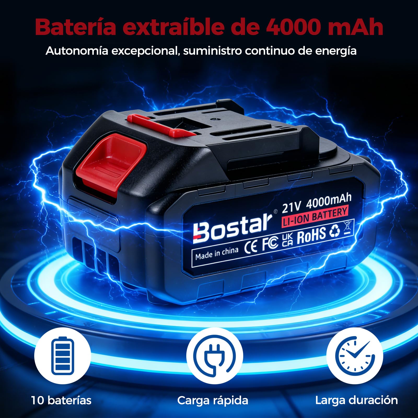 Bostar Bomba de Trasvase Gasoil 21V Agrícola (Compatible Makita), 45L/min Kit con Pistola Automática y 5 Paletas de Repuesto, Auto-Aspirante 5m / Elevación 10m, para Tractor y Calefacción