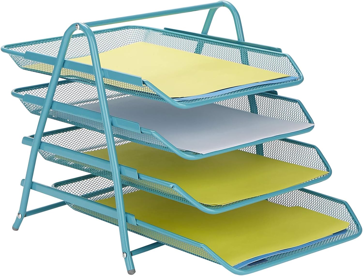 Mind Reader Desk Organizer with 5 Sliding Trays for Letters, Documents, Mail, Files, Paper, Black: Home & Kitchen