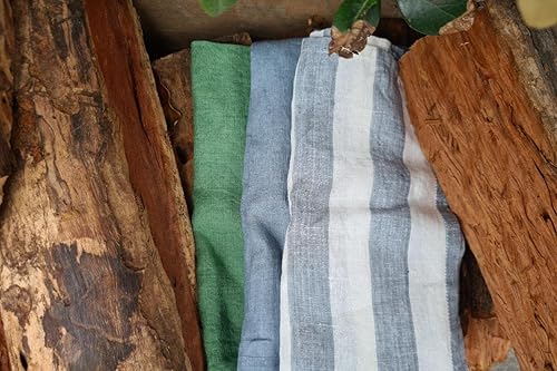 Miniatura 5 de Marc Oliver Servilletas de tela de lino verde niebla, juego de 4, grandes, de 20 x 20 pulgadas, lavadas a la piedra, lavables, reutilizables,