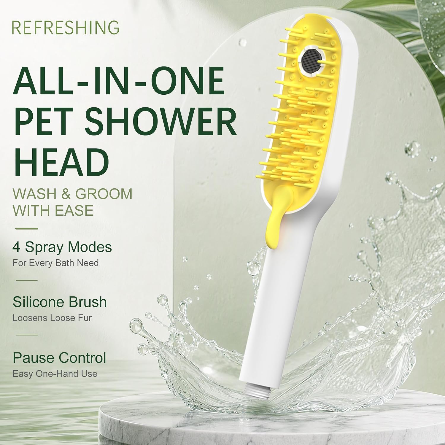 4 Mode Dog Shower Head with Dog Shower Brush & Pause Mode, Pet Sprayer Only image 2