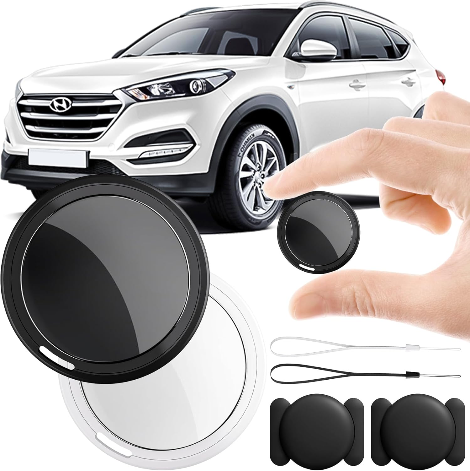 GPS Tracker for Vehicles, 2 Pack Mini GPS Tracker for Vehicles Work with Find My (iOS Only), Real Time Hidden GPS Car Tracking Device No Monthly Fee GPS Car Tracker for Cars, Kids, Pets & Elderly