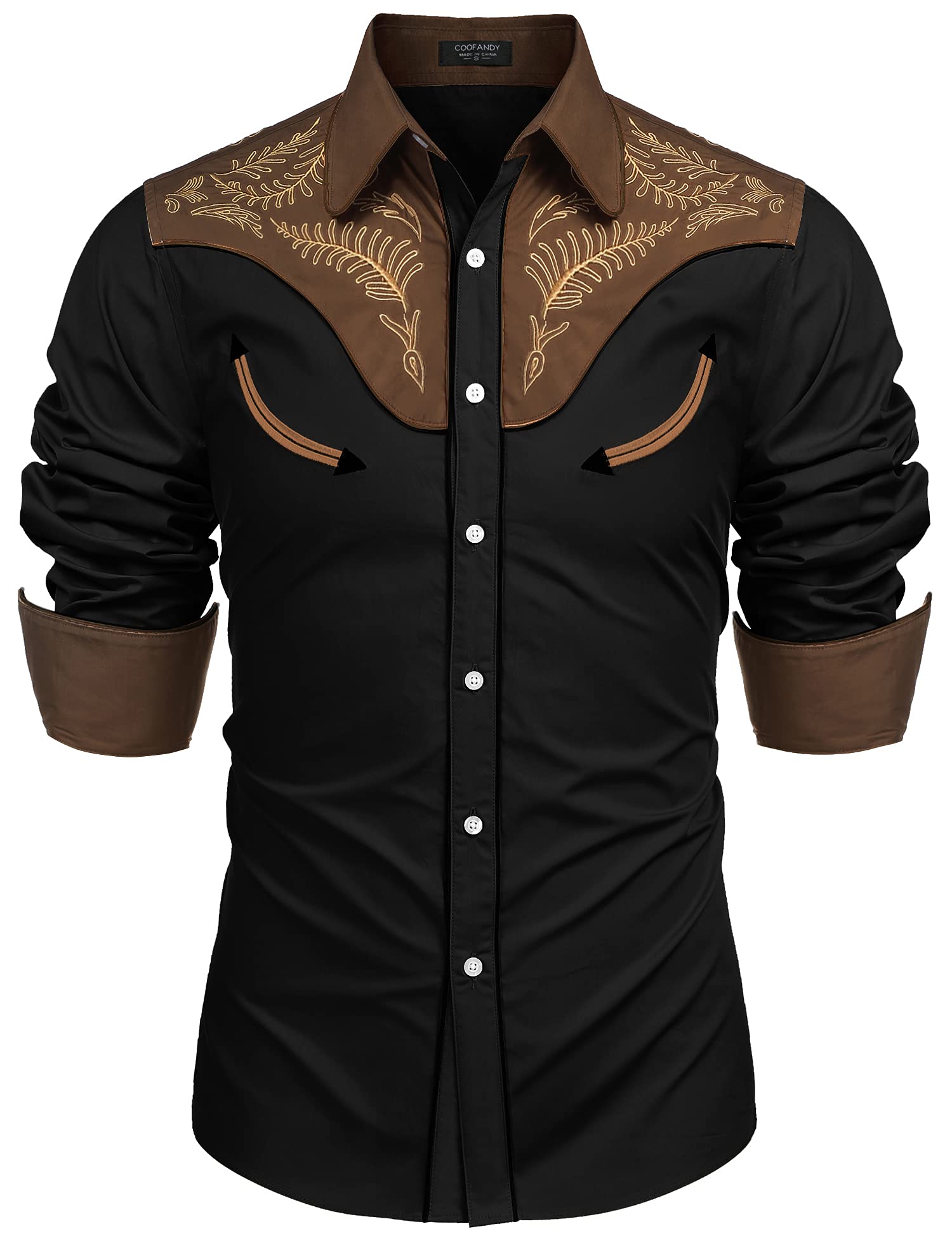 COOFANDY Herren Western-Stil, Retro Retro, Western