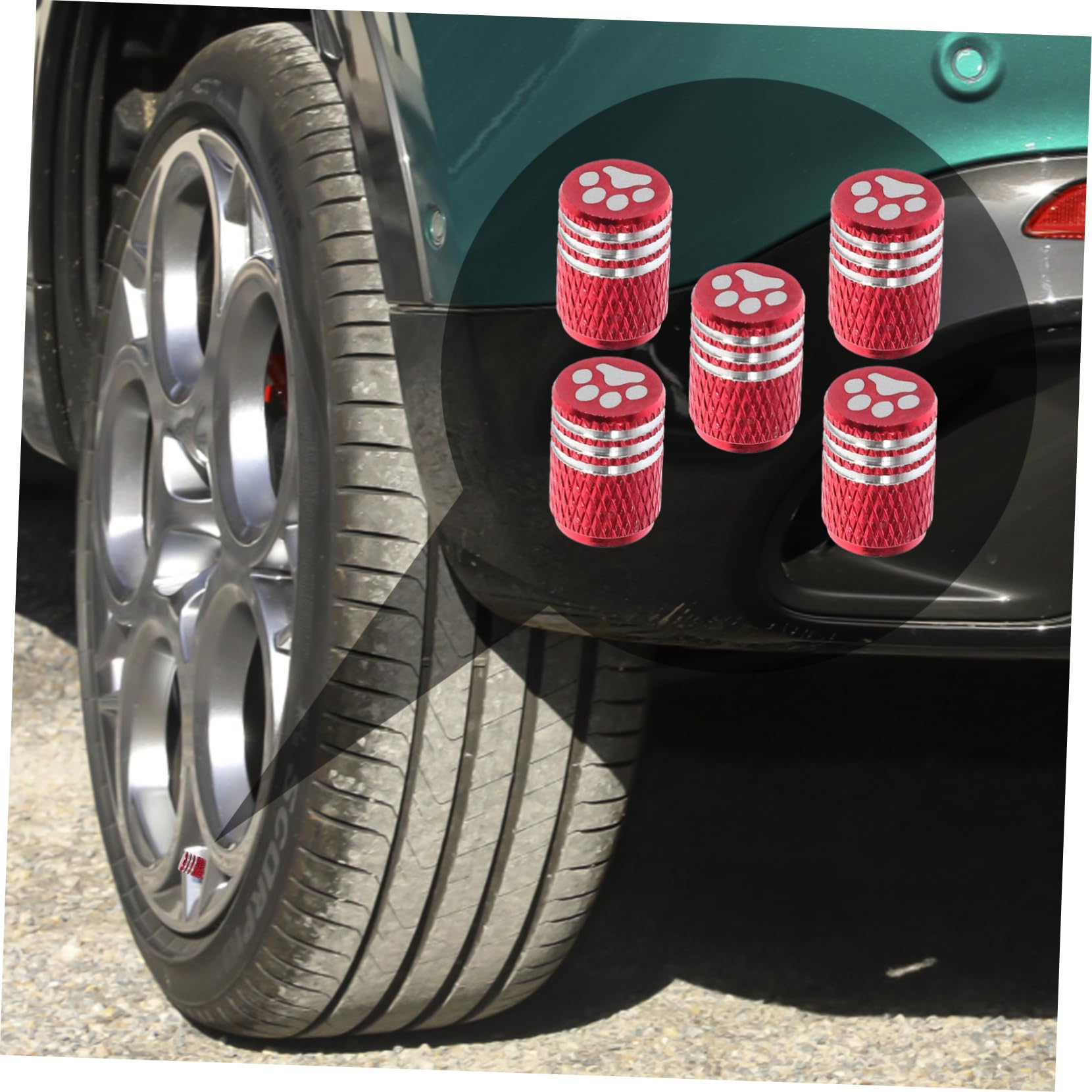 Gatuida 20pezzi Tappi Valvola Per Pneumatici Stampa Zampa Coperture Decorative Per Valvole Auto Protezione e Stile Per Tuo Veicolo