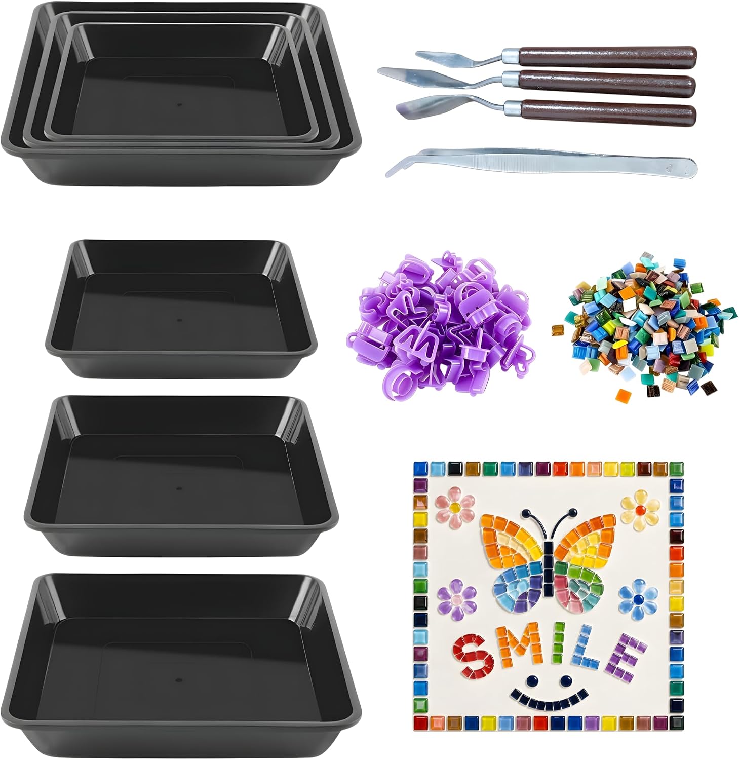 Stepping Stone Mold Kit 3 Pack 8/10/12 Inch Reusable Garden Paver Molds DIY concrete walkway mold set reusable plastic paver forms for garden path patio and yard stepping stone making