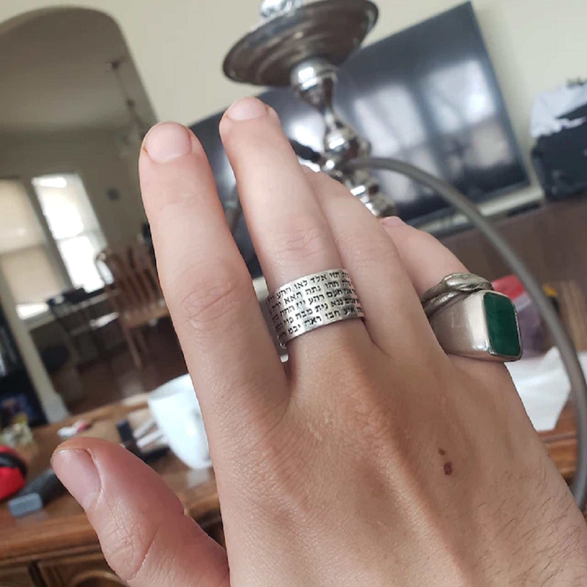 Amaizing Silberring mit 72 Heiligen Namen, hebräischer Namensring, Kabbala-Schmuck, hebräischer Schmuck, jüdischer Ehering, Sterlingsilberring, Silber