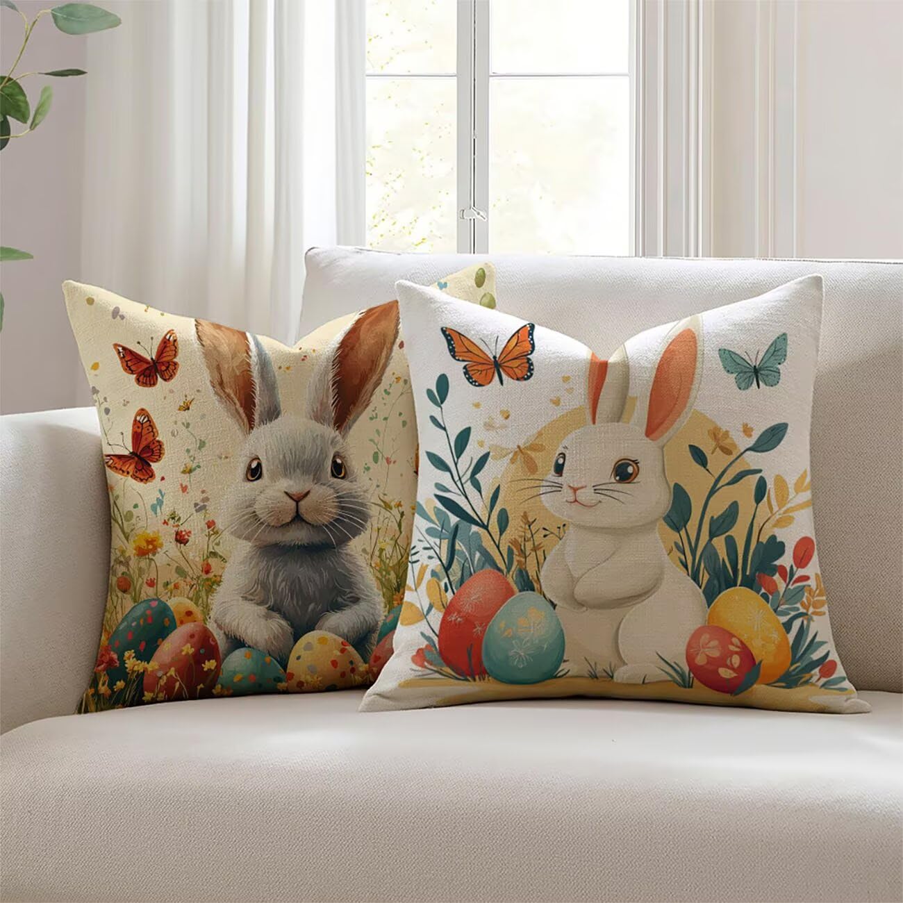 Housses de coussin contre la pluie pour salon de jardin en lin déperlant