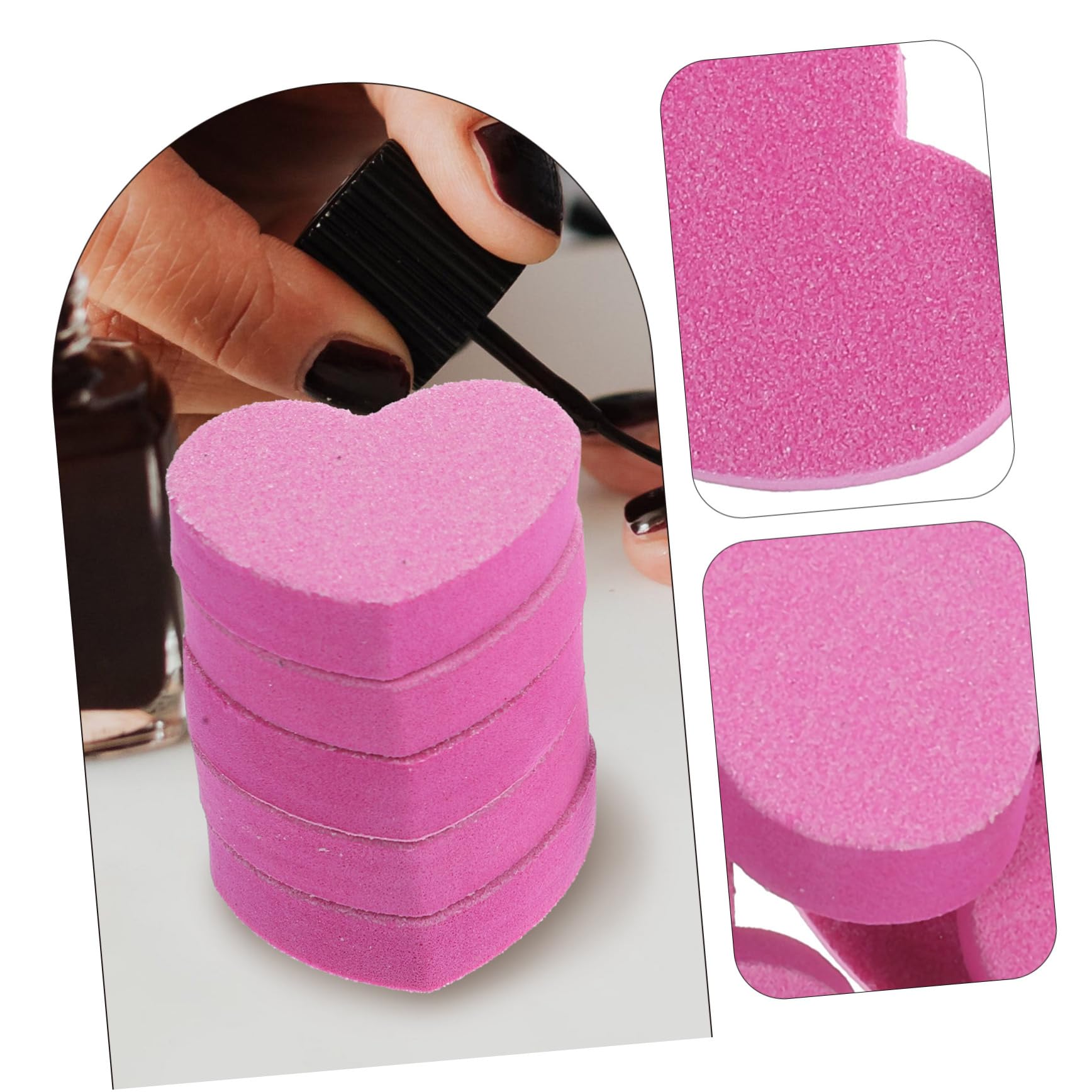 VALICLUD Lima De Uñas De Manicura Exfoliante Bloque De Limado De Uñas Bloque De Uñas De Pulido Bloque De Pulidor De Uñas Bloque Amortiguador De Uñas Esponja Rosa 50 Piezas X 4