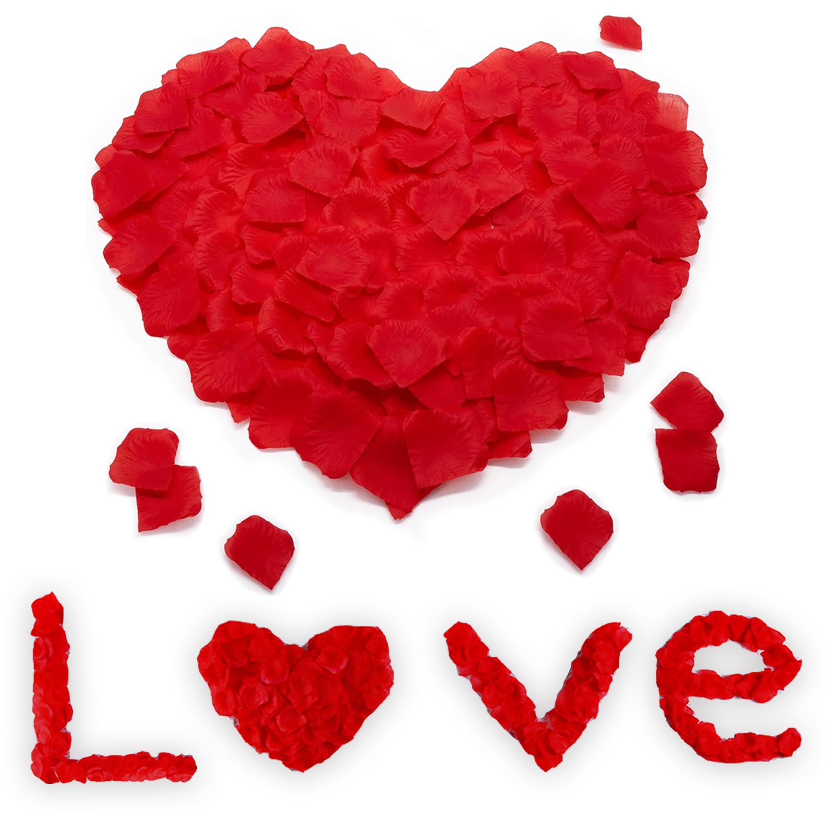 SHINTAYL Rose Petals for Bedroom - Fake Roses Petal Faux Flowers, Artificial Roses Petals for Marry me, Valentines, Proposal, Wedding Love Decorations