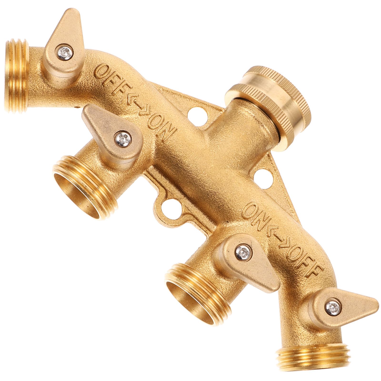Répartiteur de robinet 4 voies en laiton robuste anti-fuite durable