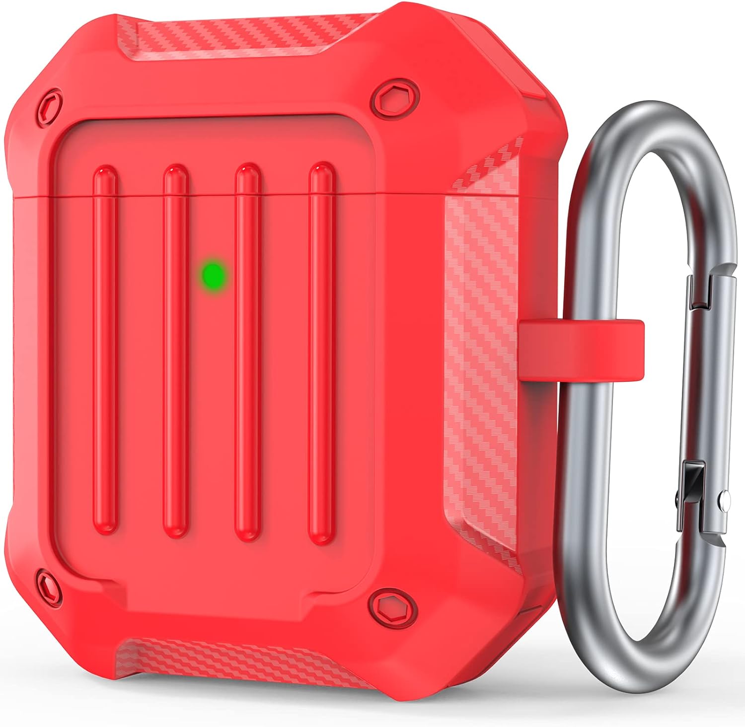 AirPods Case Cover, RFUNGUANGO Full-Body Rugged Shock Proof Protective Skin with Keychain for Men Boy Women with Airpods 2 & 1 Charging Case-Blue