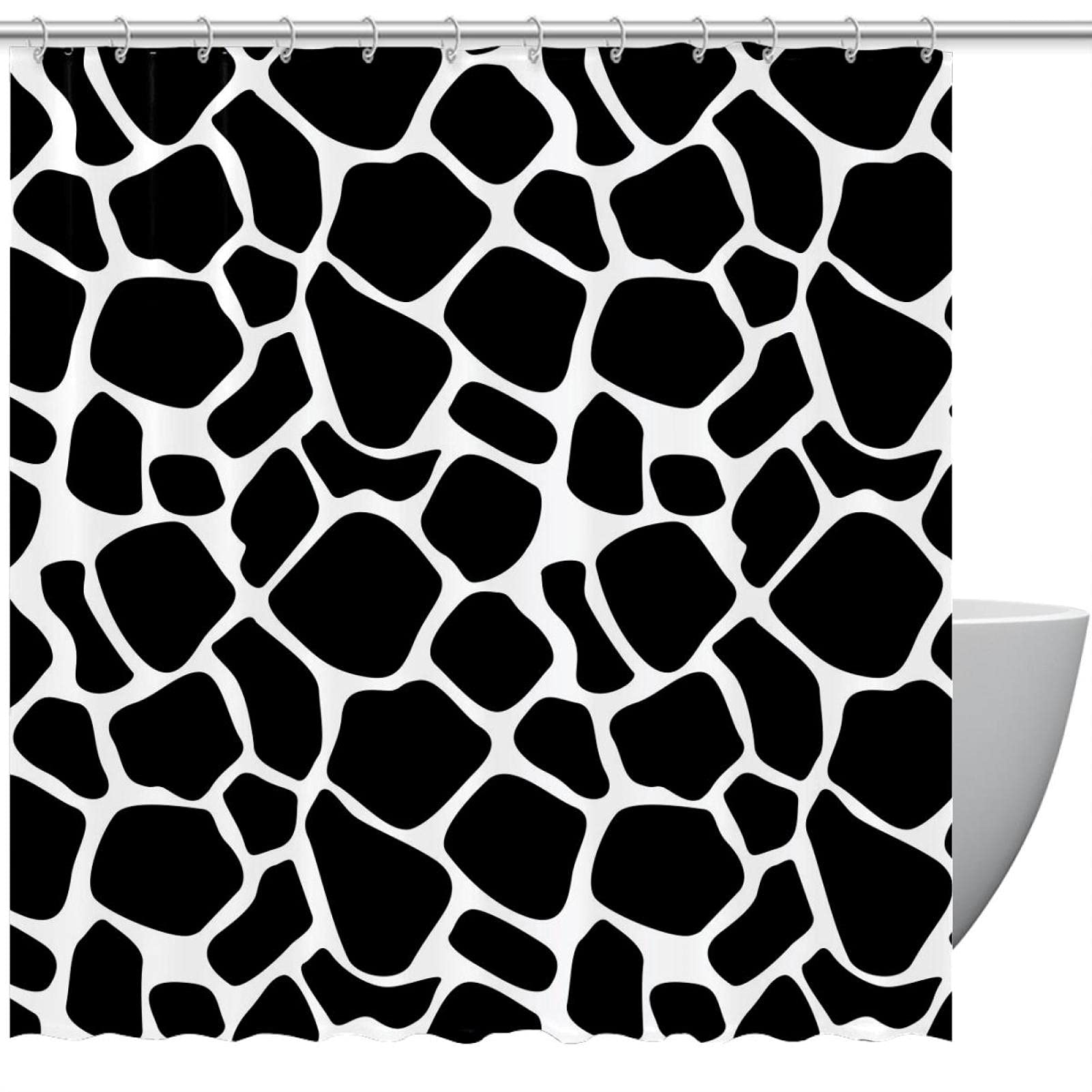 Rideau de douche vache noir blanc 183cm pour une salle de bain style campagne chic